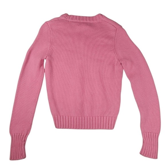 Lauren Ralph Lauren Cotton Knit V-Neck Sweater Pink Petite Size P/P - Picture 5 of 9